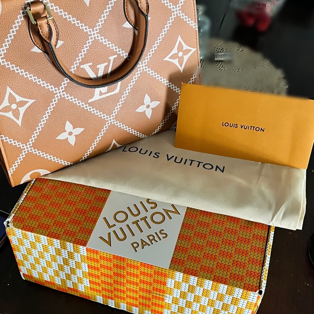 Louis Vuitton Tan Monogram Tote Bag